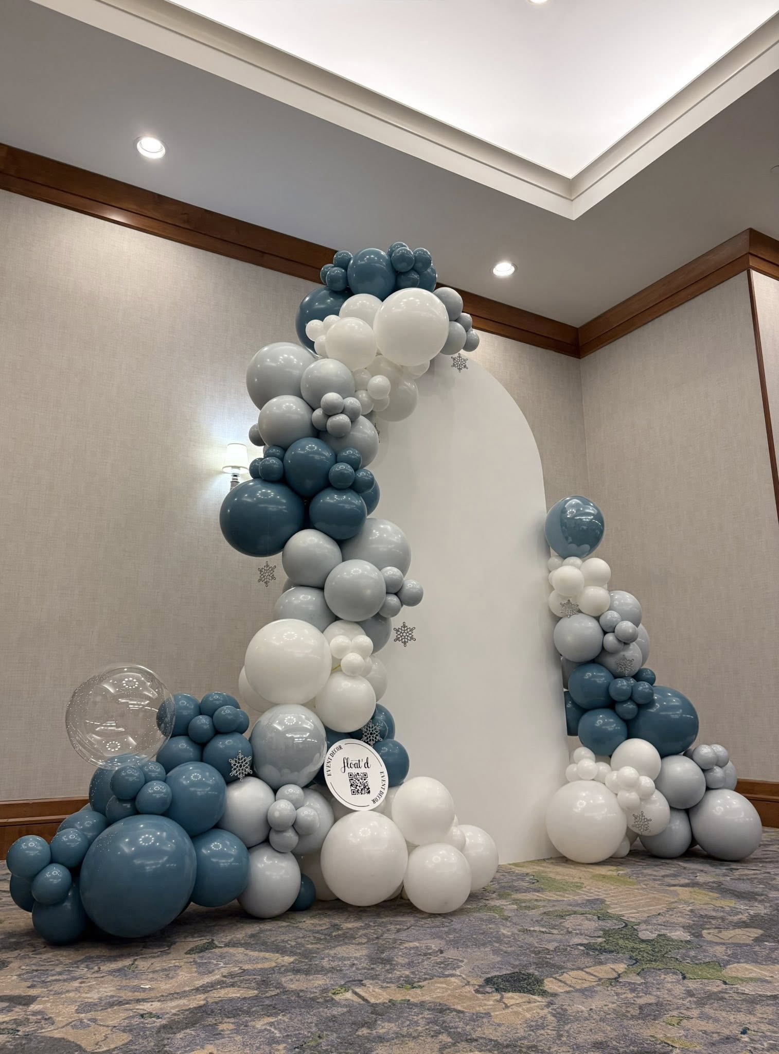 Blue winter arch hotel ballroom